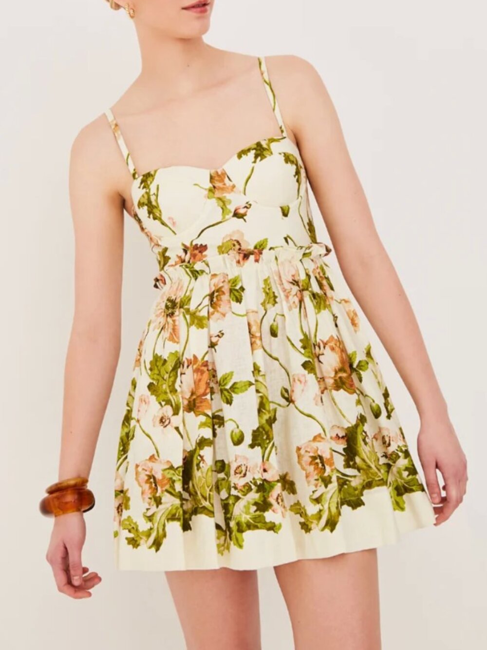 Cara Cara NYC Kori Mini Dress US4 Lockwood Flora Egret Floral Designer